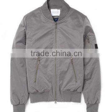 High Quality Bomber Jacket - High Quality Custom Bomber Jacket Wholesale Satin grey Bomber Jackets