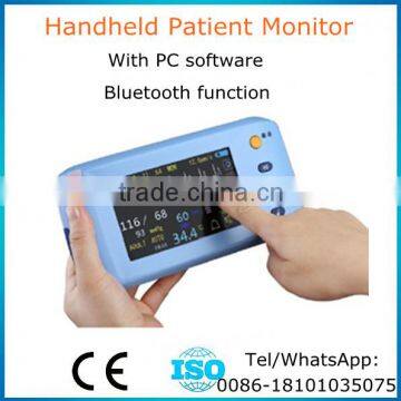 Touch Screen Handheld Multi parameter Patient Monitor with bluetooth function PC software