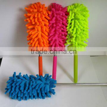 2015 Colorful microfiber duster with Telecopic stainless steel stick,long handle duster