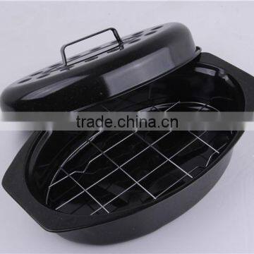 Best Kitchen Tool Oval Enamel Microwave Baking Pan With Lid photo-4