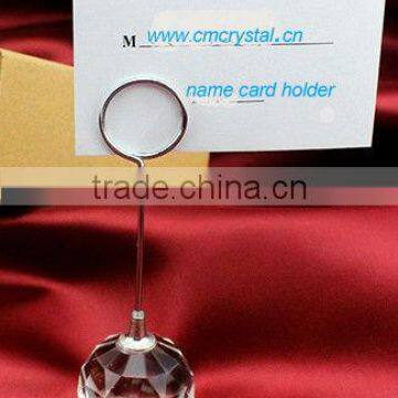 desk top faceted ball crystal card holder