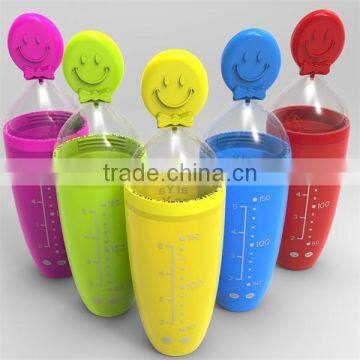 New Arrival Food Grade BPA Free Liquid Silicone Baby Feeding Bottle With Dispensing Spoon&Plastic Storage Cap photo-6