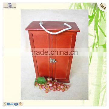 Popular Red Colored Door Cabinet Shaped Wine Box photo-6