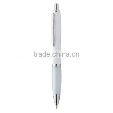 Popular White Promotional Pen With Coloured Rubber Grip Ans Shiny Chrome Parts photo-2