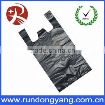 Degradable plastic vest carrier bag for grocery or garbage