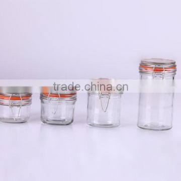 round clear glass canisters