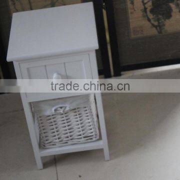 White Wooden Wicker Chest of Drawers ,Wooden Storage Chest photo-4