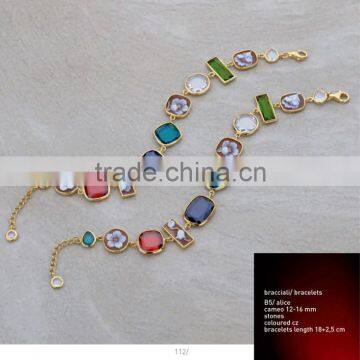  Express 925 Sterling Silver Handmade Colorful Cameo Bracelet Made in Italy B5 cameo 12-16mm