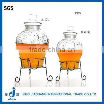 12L Glass Beverage Dispenser With Faucet and Metal Stand photo-5