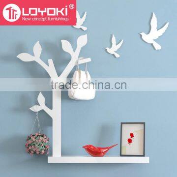 Eco-friendly Tree Shape DIY Coat Clothes Rack Wooden Coat Hanger Wall Mounted Coat Rack photo-2