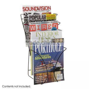 Hot Sale Floor Standing Black Color Metal Magazine Rack photo-2