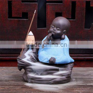 Colorful Ceramic Monk Burner Creative Decor Backflow Incense Crafts