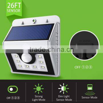 Bright 8LED Solar Power Lights 3Mode Outdoor Solar Motion Light for Path Garden Lighting-4Pack