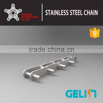 Double Pitch Stainless steel roller Chains with Extended Pin Attachments stainless steel chain conveyor