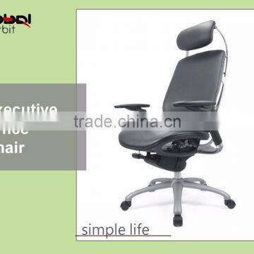 2016 High Quality Black Leather Executive Office Chair With Adjustable Headrest photo-3