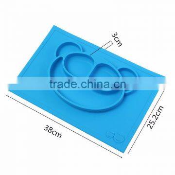 2017 Hot Selling Amazon and Ebay Suction Table Food Tray Placemat Plate Silicone Baby Kids Tray photo-4