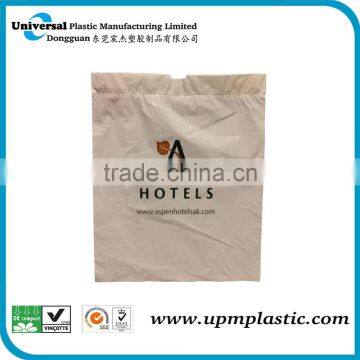 eco-friendly disposable plastic hotel drawstring laundry bag