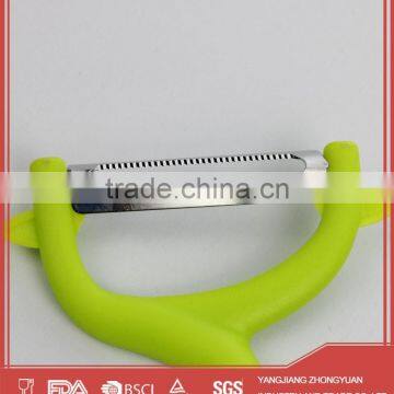 ZY-N1056 Hot Selling Stainless Steel Julienne Vegetable Peeler With Unique Style Handle photo-5