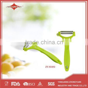 Y shape stainless steel vegetable peeler with smiling face handle