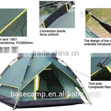 Outdoor large family camping tent waterproof pop up 4 person folding camping hiking tent