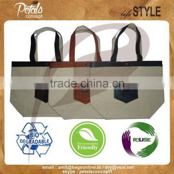 Unisex Tote Bag for All Purpose With Genuine Leather Handle photo-6