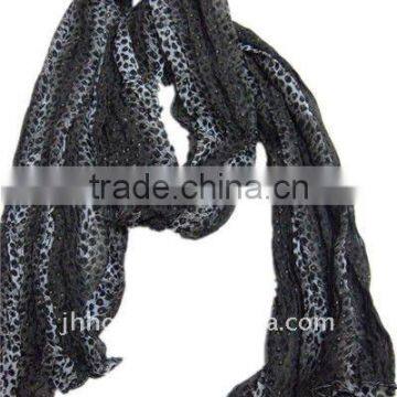 black leopard chiffon scarf