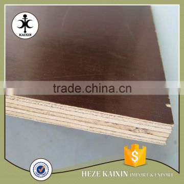 Kaixin made 15mm brown film faced plywood with brand name