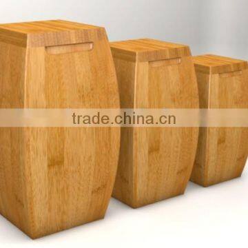 Three sizes bamboo canister with FDA LFGB certificate # 1515