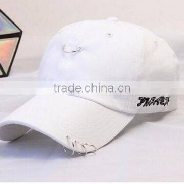 Clearance Sale Hip Hop Unisex Solid Ring Safety Pin Curved Hats Baseball Cap Men Women Snapback Caps Sport Casquette photo-3