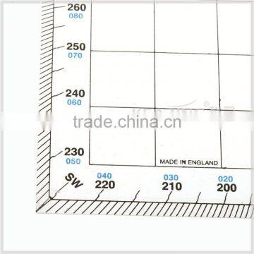 Kearing Clear Plastic 2mm Thick Aviation Sqaure Protractor Nautical Miles 1/500000 #KPP-1 photo-4