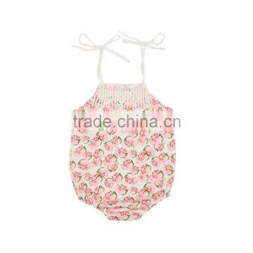 Flower Lace Baby Girl Romper Baby Floral Romper With Tassels photo-6