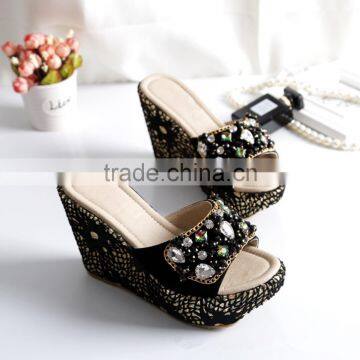 2017 Summer Style, New Style Sandals, Beaded Shoes, Lace, Lace, Chains, Beach, Rhinestone Slippers, Women photo-2