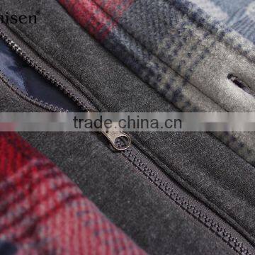 Express Wholesale Hooded Men Fleece Plaids Jacket photo-4