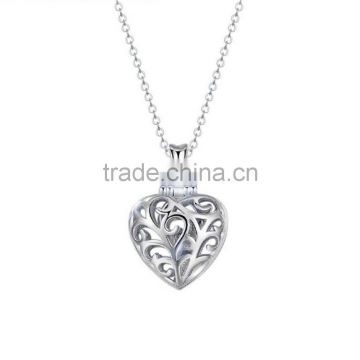 2017 Elaborate Hollow Out Design 925 Sterling Silver jewelry Heart Shaped Pendant