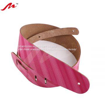 New design bule /yellow/ leather top with purple backing adjustable guitar strap