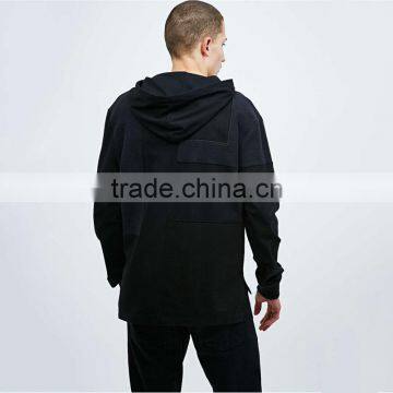 Oversized Pullover Hoody Black and Grey Combination Hoodie Hoodies Blank photo-3