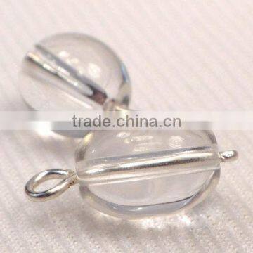 Clear Bead Charm Dangles, Crystal Clear Jewelry Charm Supplies, 4 Loose Clear Pendant Charms, Destash Charms