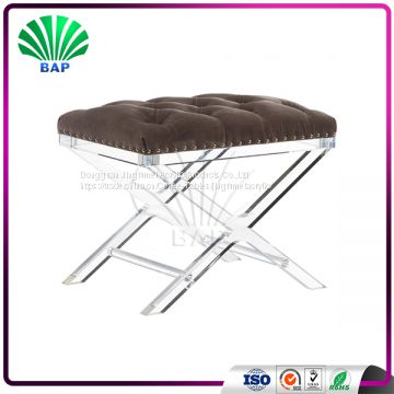 European Stylish One Seat X-Shape Leg Stool Soft Cushion Bench Piano Stool Bench