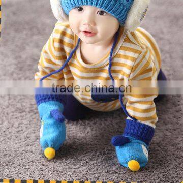 TC13005 Cheap Cute Fashion Winter Warm Baby Mitten Knitted Animal Pattern Kids Gloves With String photo-6