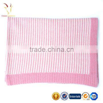 Soft High Quality Cheap Knitted Cashmere Baby Blanket photo-5