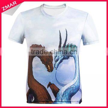 Round neck 95% polyester 5% spandex t shirts for sublimation printing