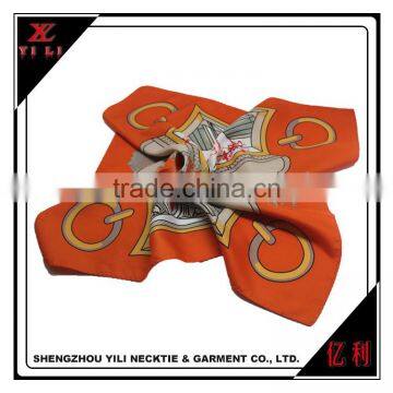 Orange Printed Good Quality Polyester Square Scarf photo-3