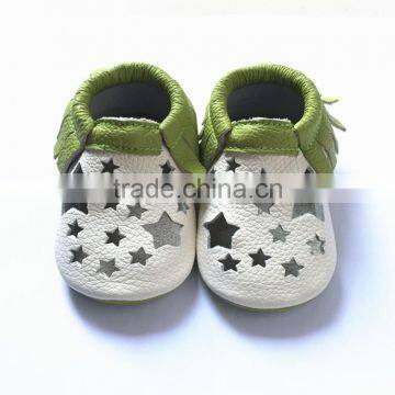 baby sandal with green fringe wholesale baby shoes