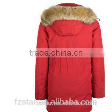 Customized High Quality Women Long Winter Outdoor Down Jacket Porn With Fur and Hood