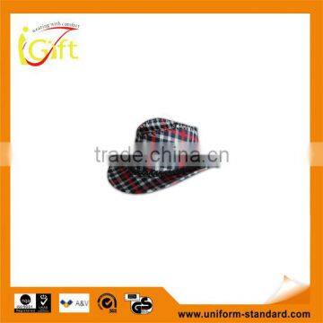 ISO9001 BSCI factory hot sale red fleece tailored made plaid hat