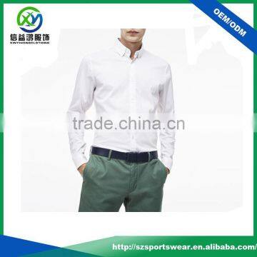 Latest design OEM custom service best quality white color anti wrinkling men's dress shirt