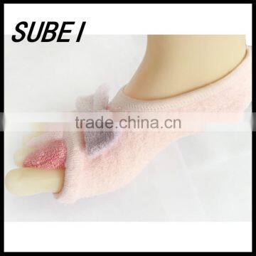 Japanese new bow care toe socks,young girl sock,cotton sock