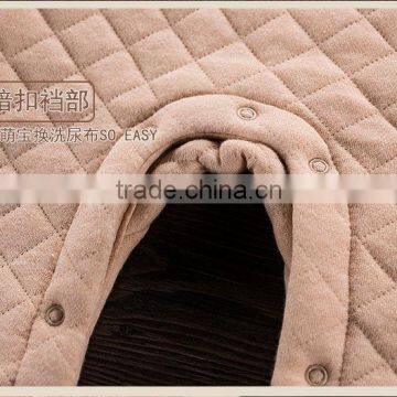 Winter Warm Soft Baby Rompers Sleeveless Natural Colored Cotton Unisex Babysuit photo-6