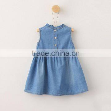 Wholesale Summer Sleeveless Soft Denim Children Girls Dress photo-2