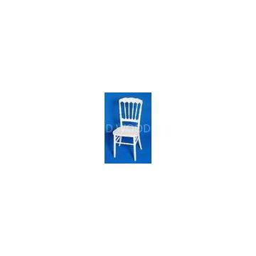 Durable Glossy White Wood Banquet Chairs For Ceremony Event , Ivory Napoleon Chair